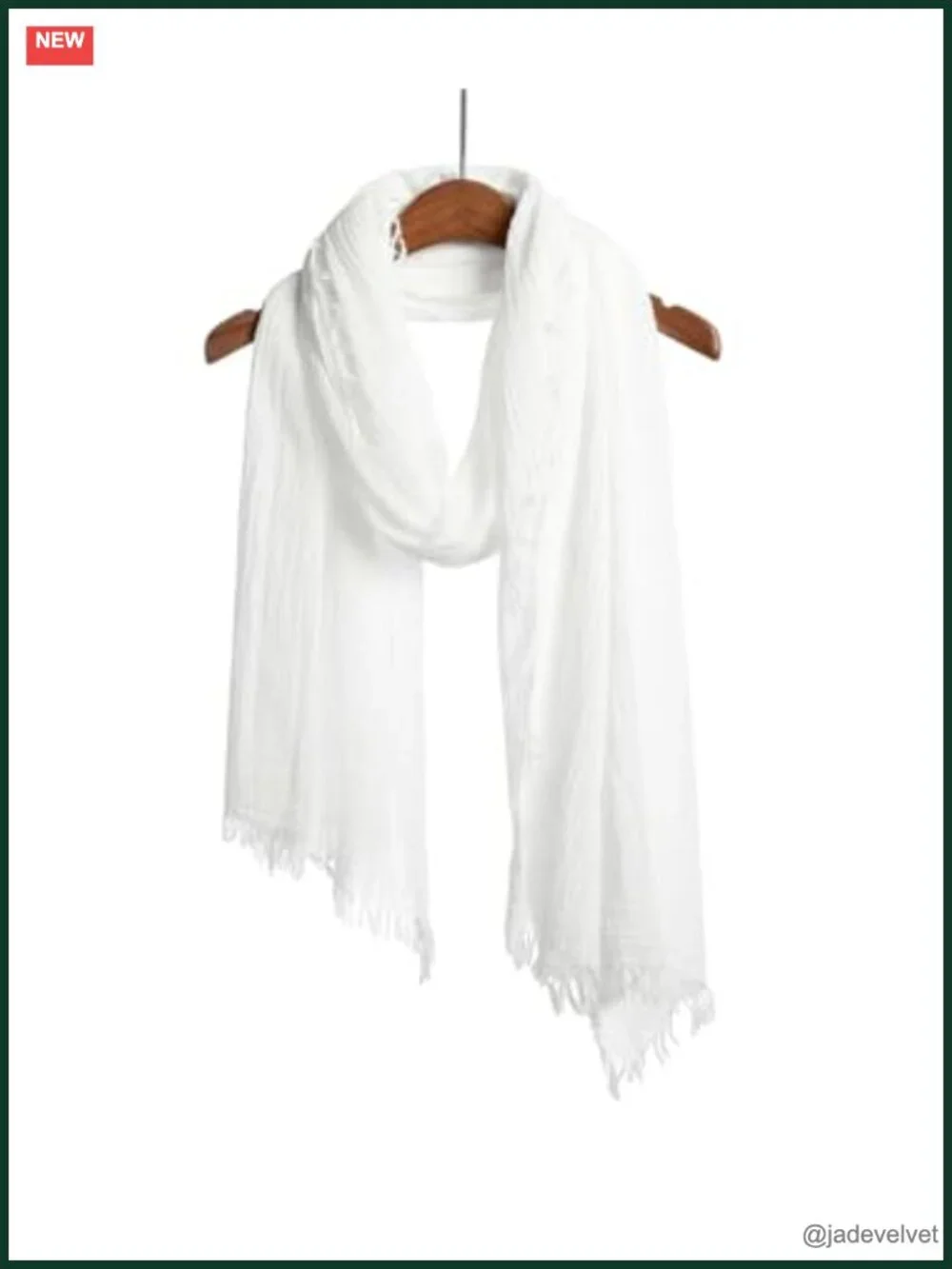 100% Cotton Frayed Edge Fashion Scarf Lightweight Wrap
